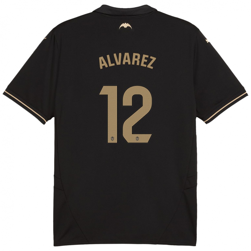 Niño Camiseta Sofia Alvarez #12 Negro 2ª Equipación 2024/25 La Camisa Chile