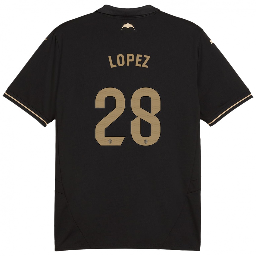 Niño Camiseta Saray Lopez #28 Negro 2ª Equipación 2024/25 La Camisa Chile