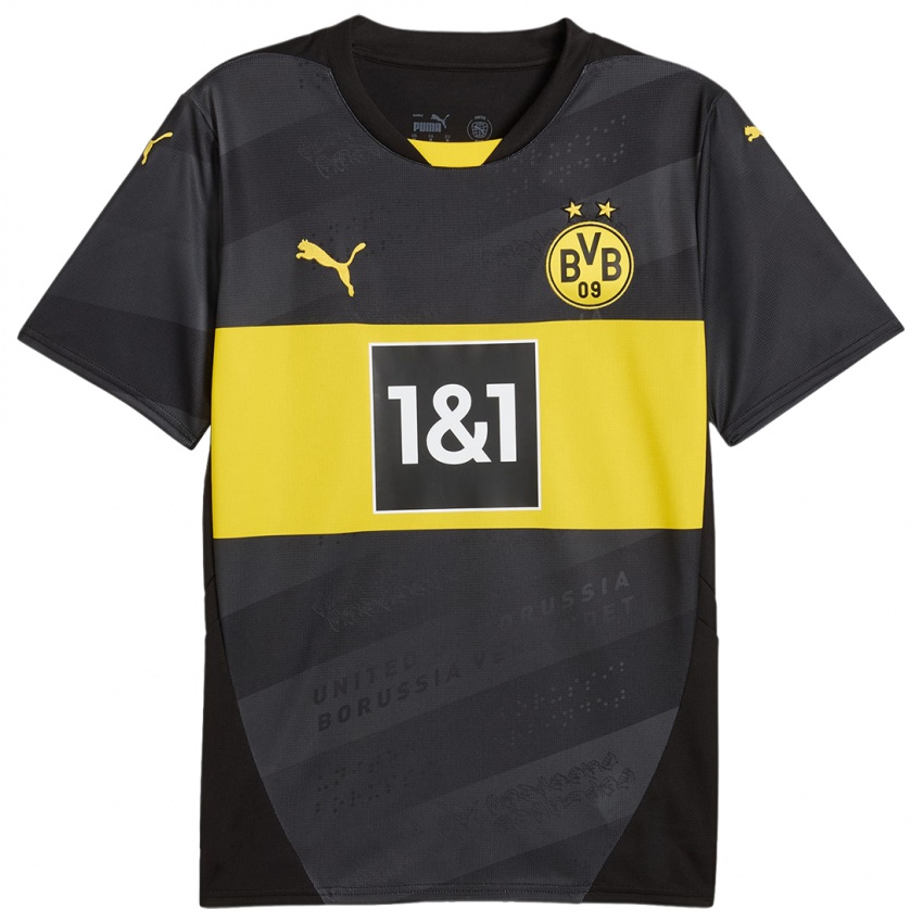 Niño Camiseta Danylo Krevsun #43 Negro Amarillo 2ª Equipación 2024/25 La Camisa Chile