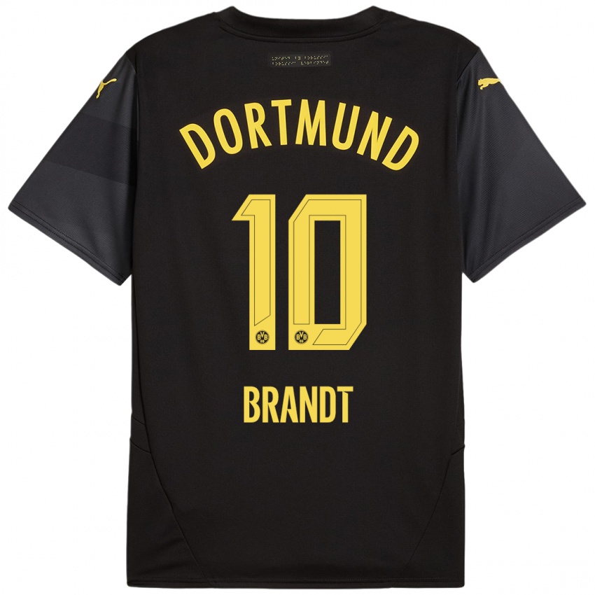 Niño Camiseta Julian Brandt #10 Negro Amarillo 2ª Equipación 2024/25 La Camisa Chile