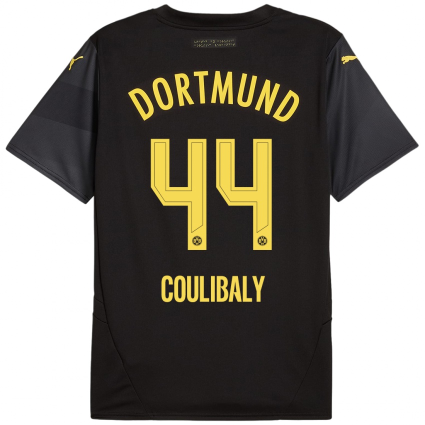 Niño Camiseta Soumaila Coulibaly #44 Negro Amarillo 2ª Equipación 2024/25 La Camisa Chile