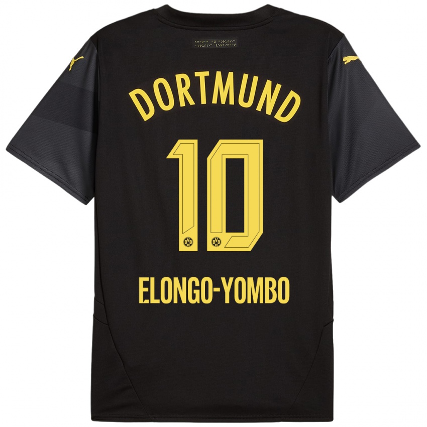 Niño Camiseta Rodney Elongo-Yombo #10 Negro Amarillo 2ª Equipación 2024/25 La Camisa Chile