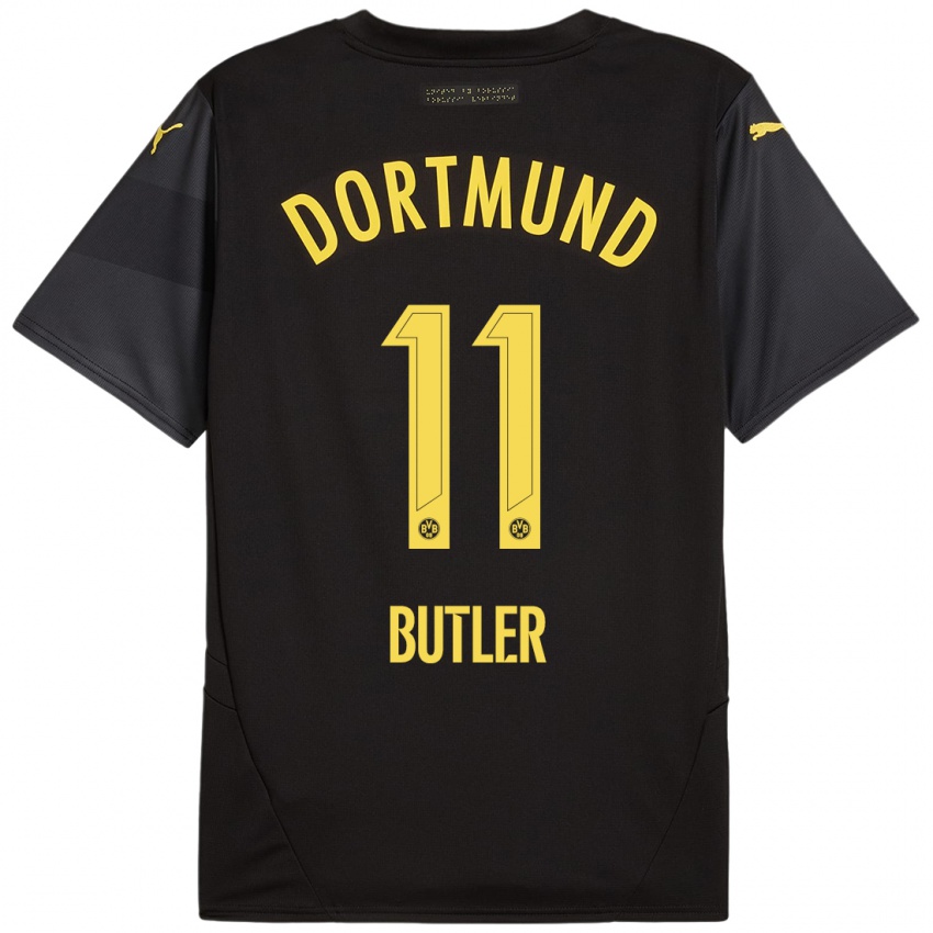 Niño Camiseta Justin Butler #11 Negro Amarillo 2ª Equipación 2024/25 La Camisa Chile