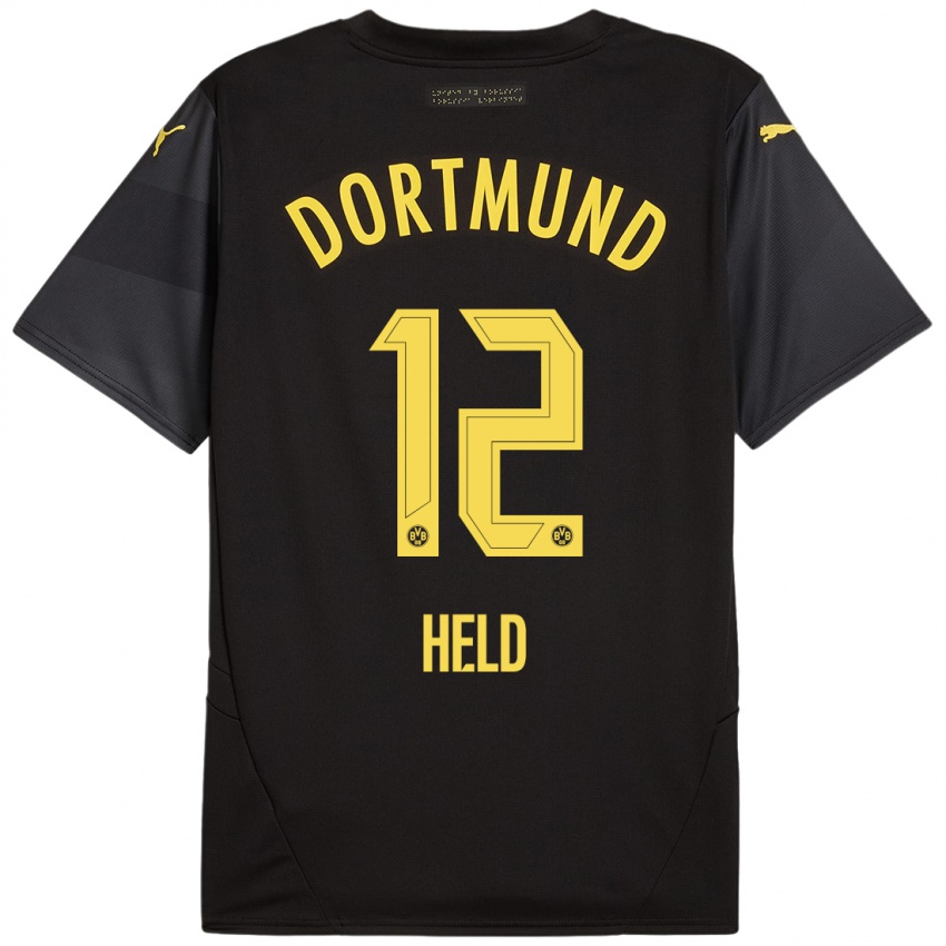 Niño Camiseta Aaron Held #12 Negro Amarillo 2ª Equipación 2024/25 La Camisa Chile