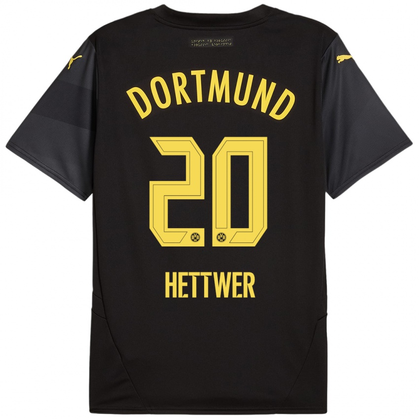 Niño Camiseta Julian Hettwer #20 Negro Amarillo 2ª Equipación 2024/25 La Camisa Chile