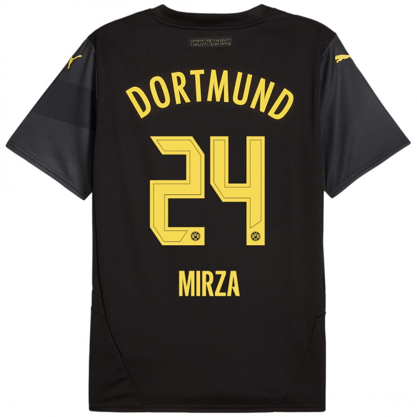 Niño Camiseta Marwan-Omir Mirza #24 Negro Amarillo 2ª Equipación 2024/25 La Camisa Chile