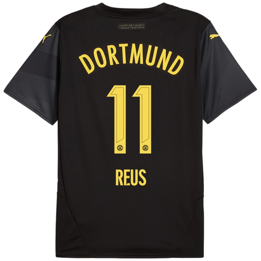 Niño Camiseta Marco Reus #11 Negro Amarillo 2ª Equipación 2024/25 La Camisa Chile