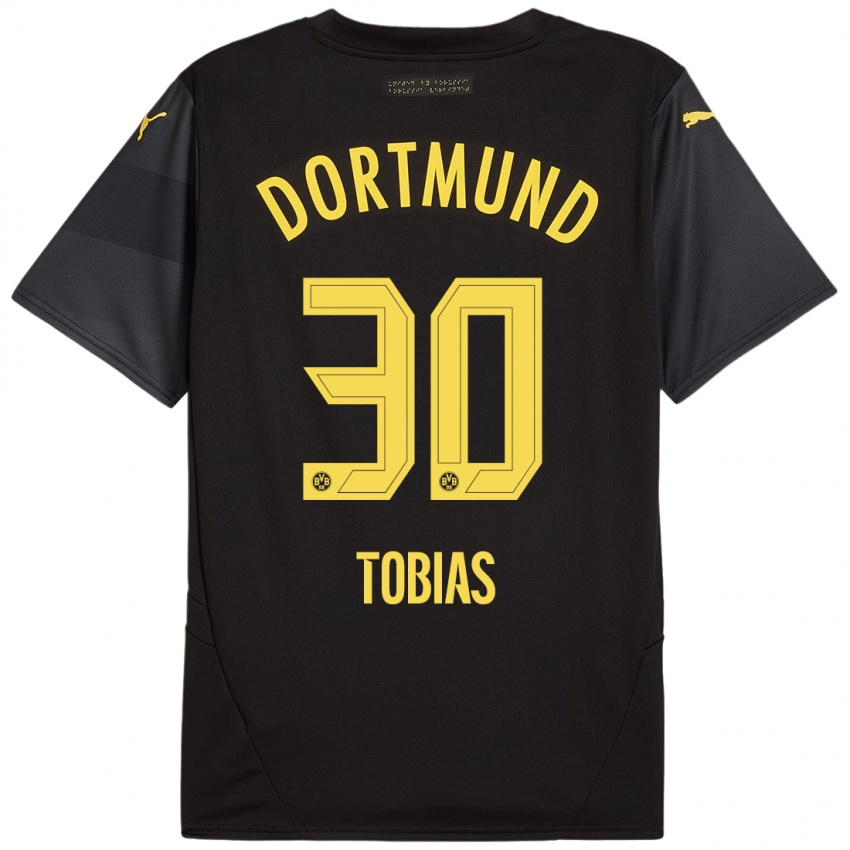 Niño Camiseta Vogt Tobias #30 Negro Amarillo 2ª Equipación 2024/25 La Camisa Chile