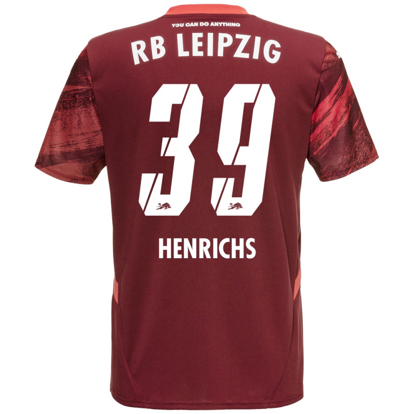 Niño Camiseta Benjamin Henrichs #39 Borgoña 2ª Equipación 2024/25 La Camisa Chile