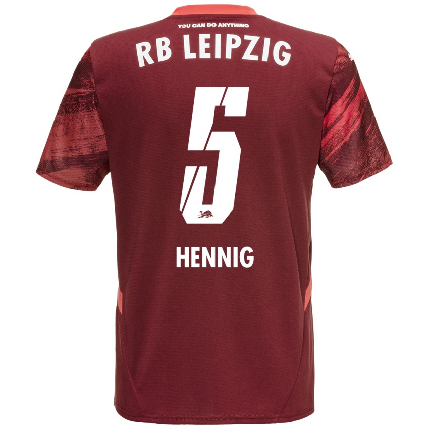 Niño Camiseta Lenny Hennig #5 Borgoña 2ª Equipación 2024/25 La Camisa Chile