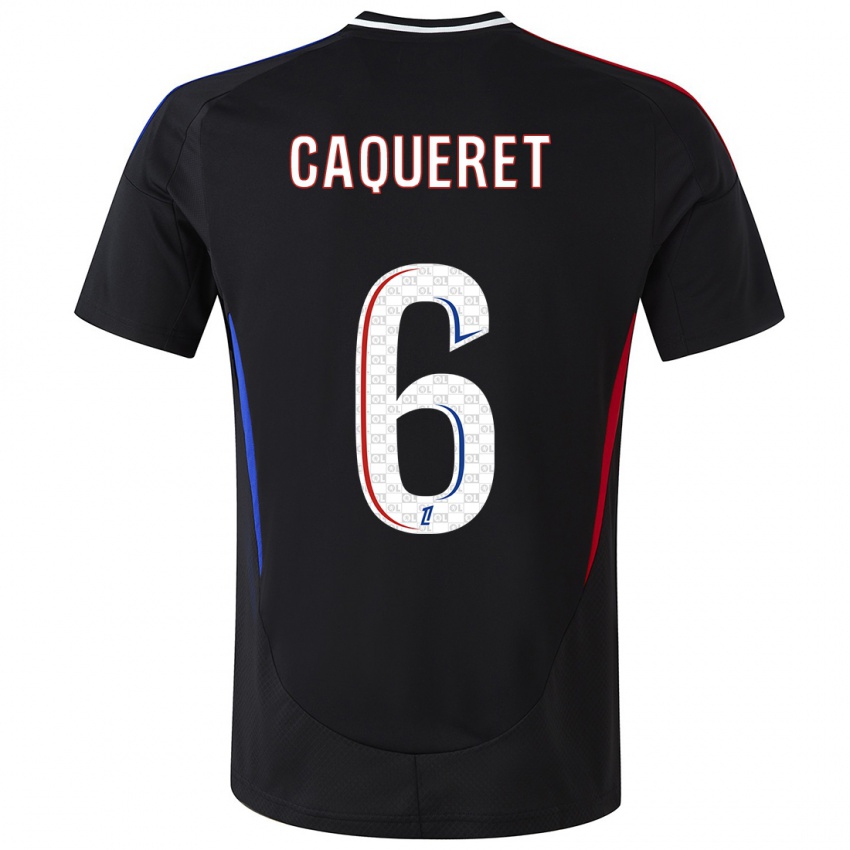 Niño Camiseta Maxence Caqueret #6 Negro 2ª Equipación 2024/25 La Camisa Chile