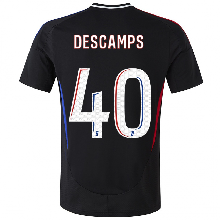 Niño Camiseta Rémy Descamps #40 Negro 2ª Equipación 2024/25 La Camisa Chile