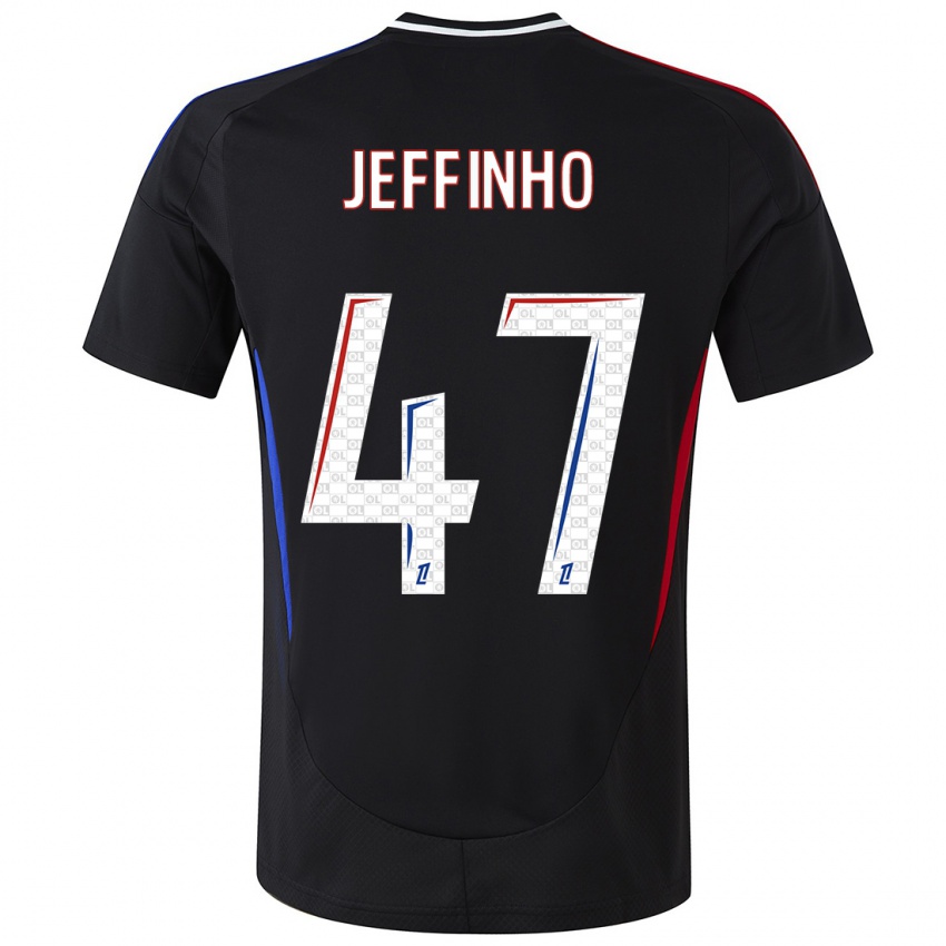 Niño Camiseta Jeffinho #47 Negro 2ª Equipación 2024/25 La Camisa Chile