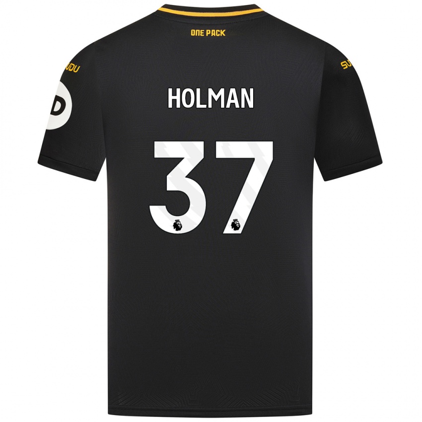 Niño Camiseta Fletcher Holman #37 Negro 2ª Equipación 2024/25 La Camisa Chile