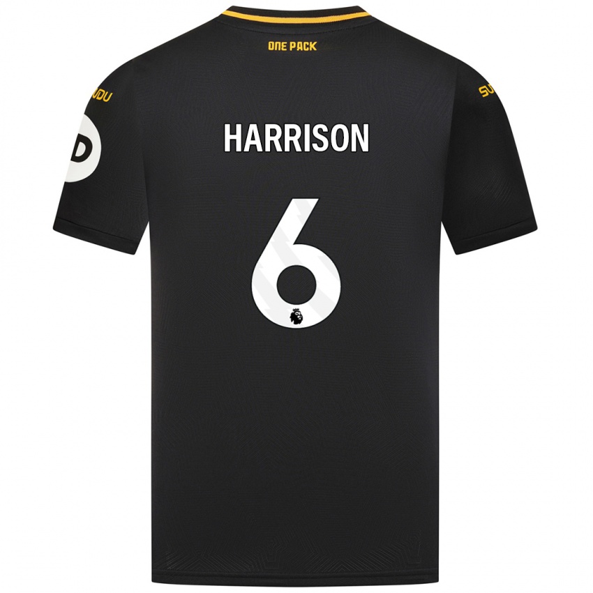 Niño Camiseta Lexie Harrison #6 Negro 2ª Equipación 2024/25 La Camisa Chile