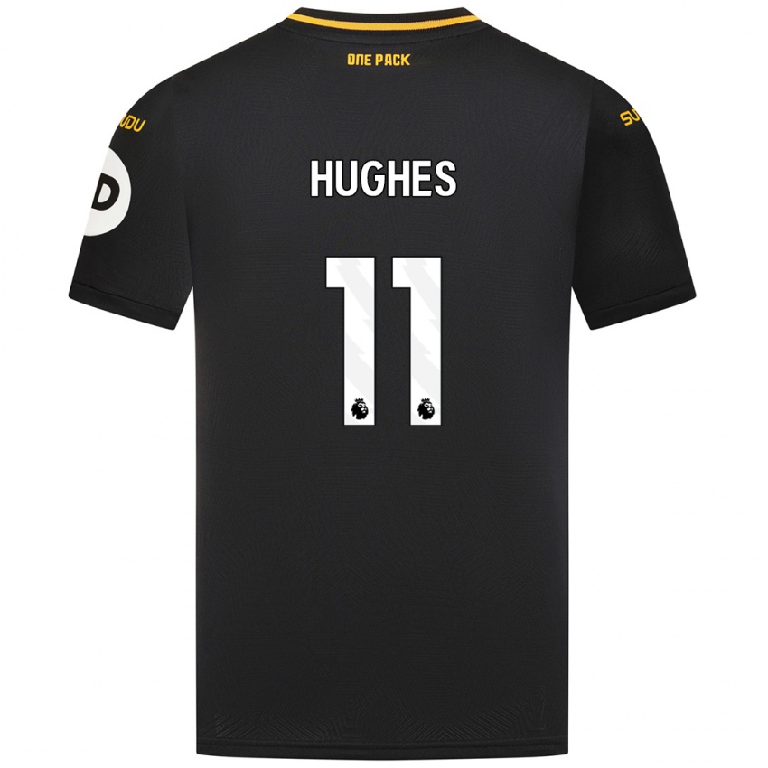 Niño Camiseta Amber Hughes #11 Negro 2ª Equipación 2024/25 La Camisa Chile