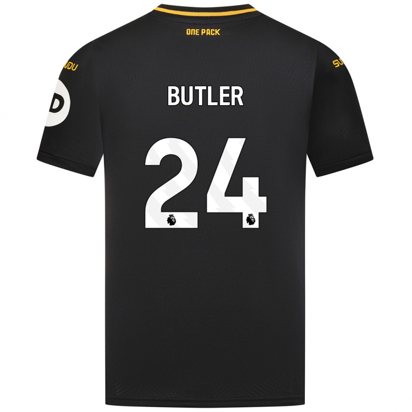 Niño Camiseta Elli Butler #24 Negro 2ª Equipación 2024/25 La Camisa Chile