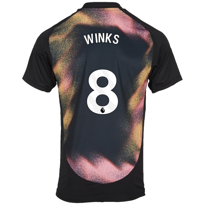 Niño Camiseta Harry Winks #8 Negro Blanco 2ª Equipación 2024/25 La Camisa Chile