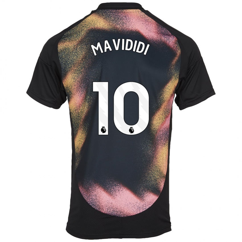 Niño Camiseta Stephy Mavididi #10 Negro Blanco 2ª Equipación 2024/25 La Camisa Chile