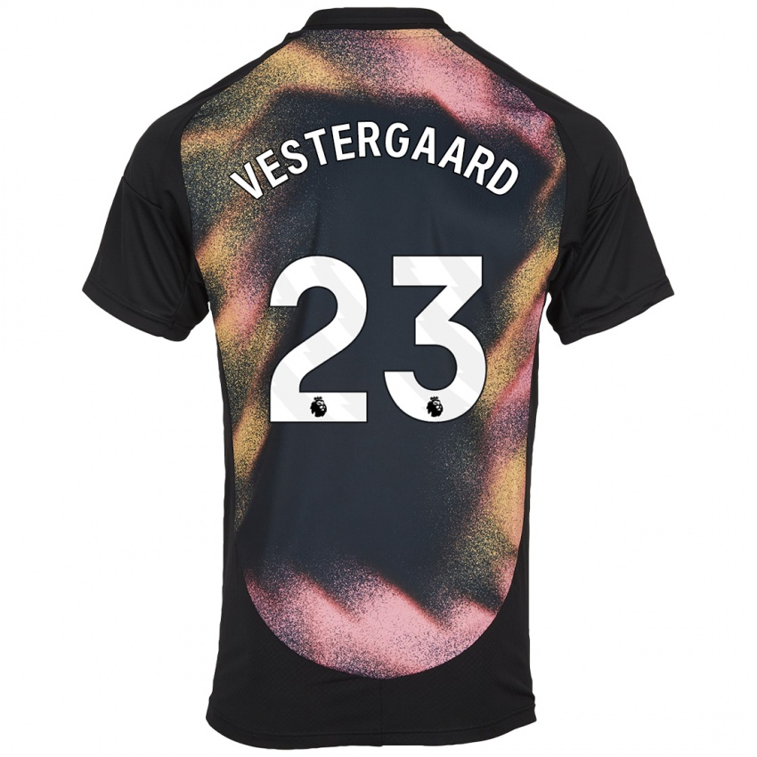 Niño Camiseta Jannik Vestergaard #23 Negro Blanco 2ª Equipación 2024/25 La Camisa Chile