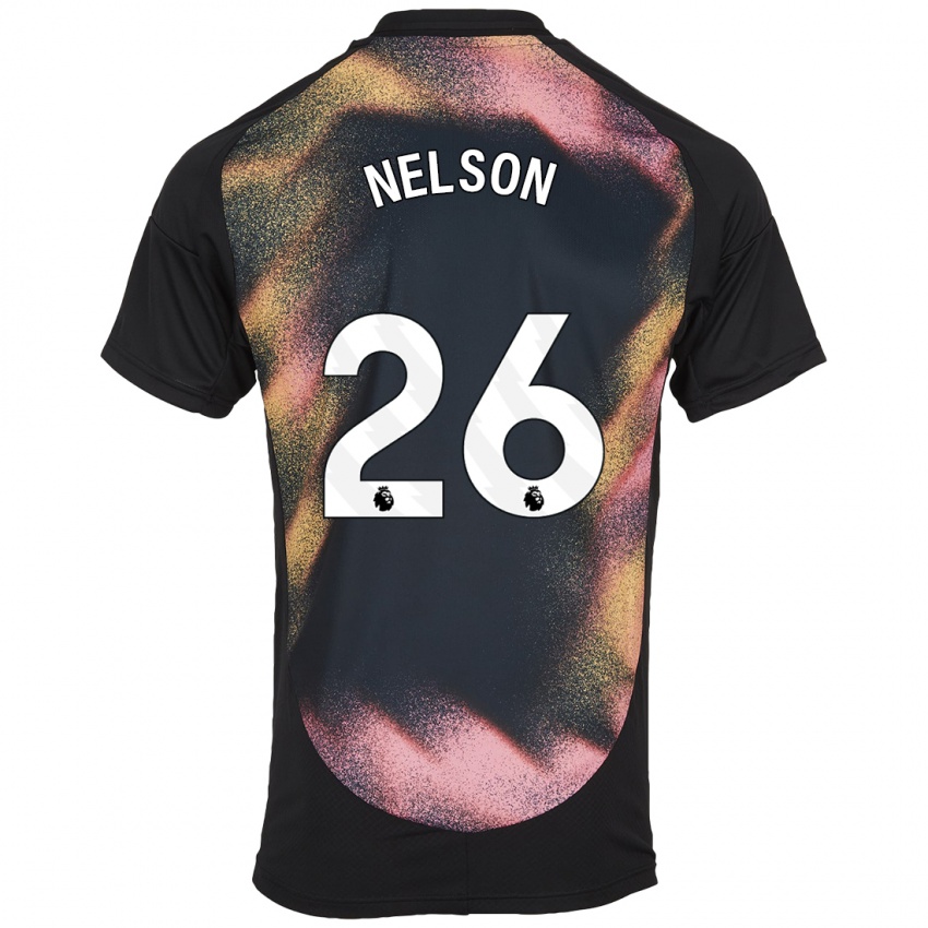 Niño Camiseta Ben Nelson #26 Negro Blanco 2ª Equipación 2024/25 La Camisa Chile