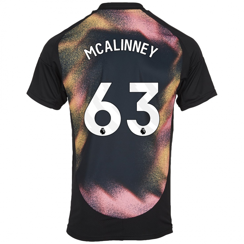 Niño Camiseta Liam Mcalinney #63 Negro Blanco 2ª Equipación 2024/25 La Camisa Chile