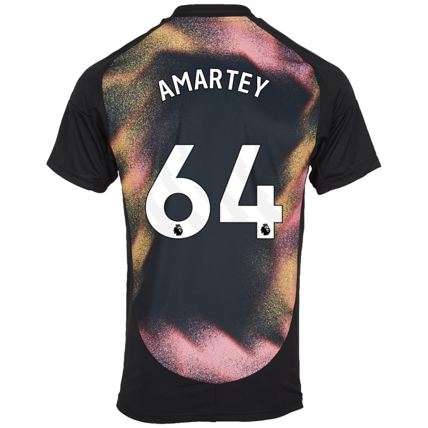 Niño Camiseta Bobby Amartey #64 Negro Blanco 2ª Equipación 2024/25 La Camisa Chile