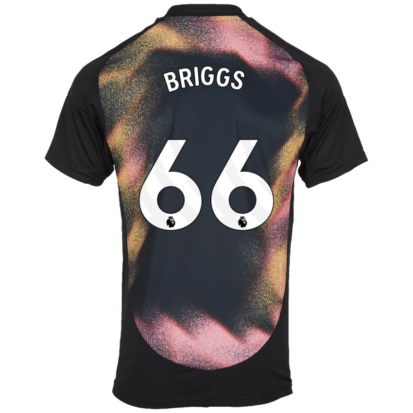 Niño Camiseta Logan Briggs #66 Negro Blanco 2ª Equipación 2024/25 La Camisa Chile