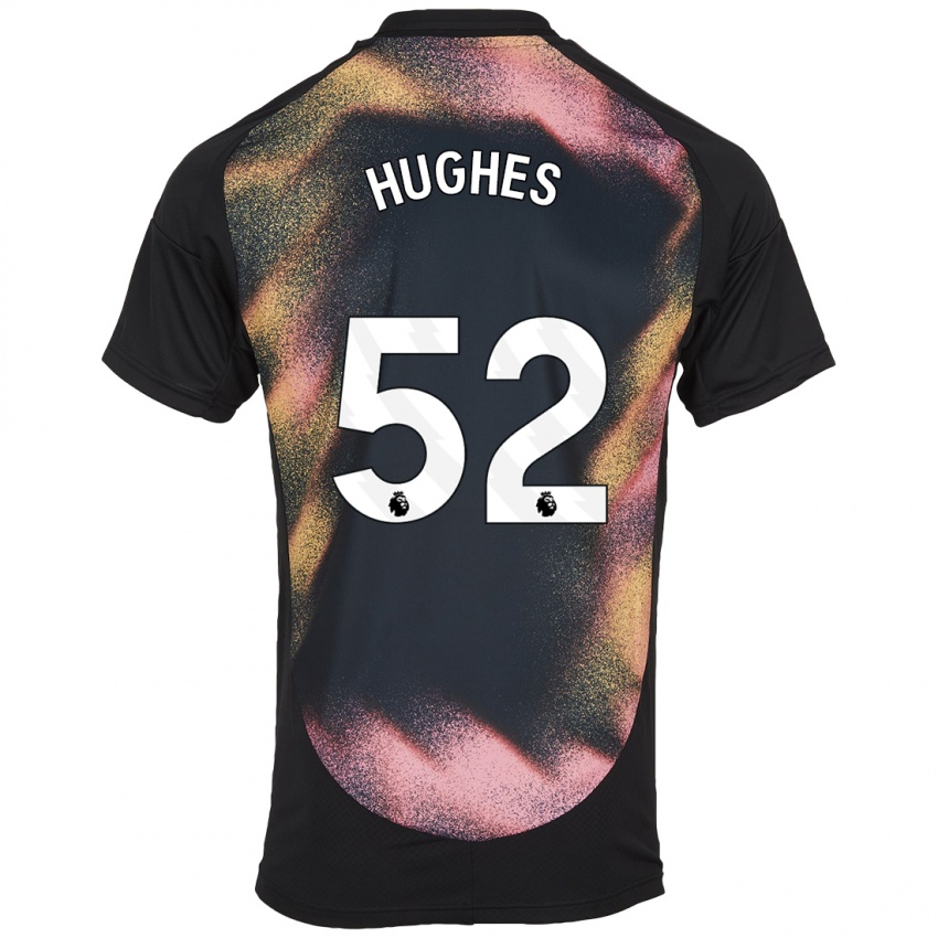 Niño Camiseta Iestyn Hughes #52 Negro Blanco 2ª Equipación 2024/25 La Camisa Chile