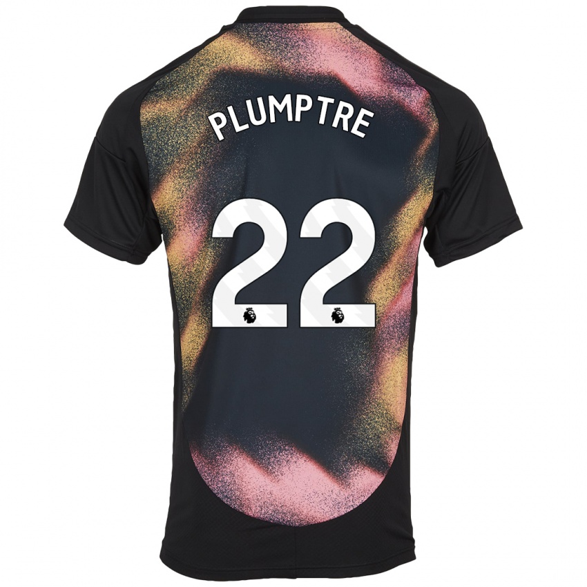 Niño Camiseta Ashleigh Plumptre #22 Negro Blanco 2ª Equipación 2024/25 La Camisa Chile