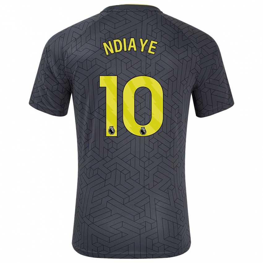 Niño Camiseta Iliman Ndiaye #10 Negro Amarillo 2ª Equipación 2024/25 La Camisa Chile