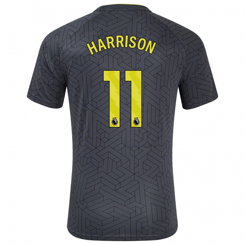 Niño Camiseta Jack Harrison #11 Negro Amarillo 2ª Equipación 2024/25 La Camisa Chile