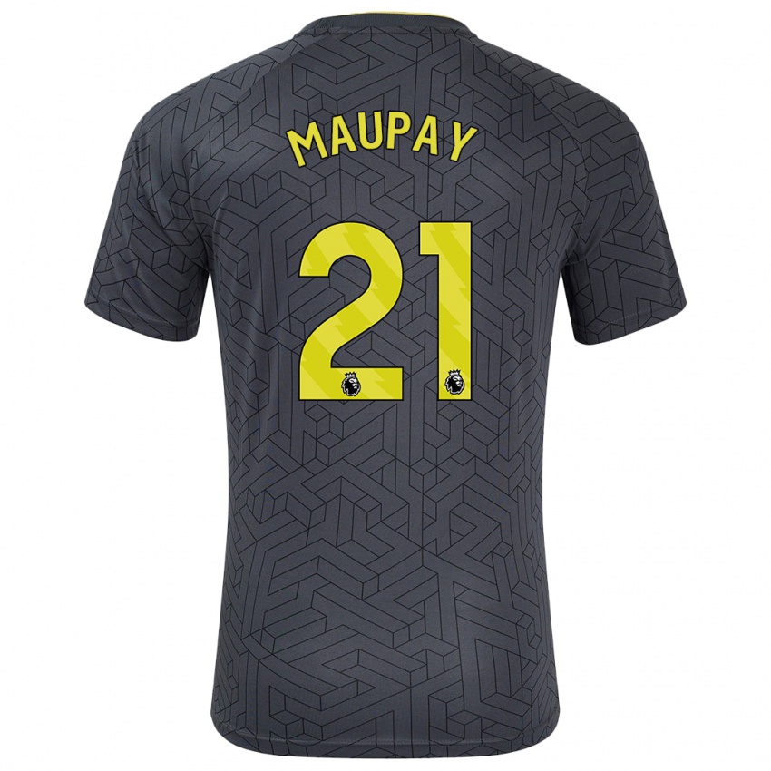 Niño Camiseta Neal Maupay #21 Negro Amarillo 2ª Equipación 2024/25 La Camisa Chile