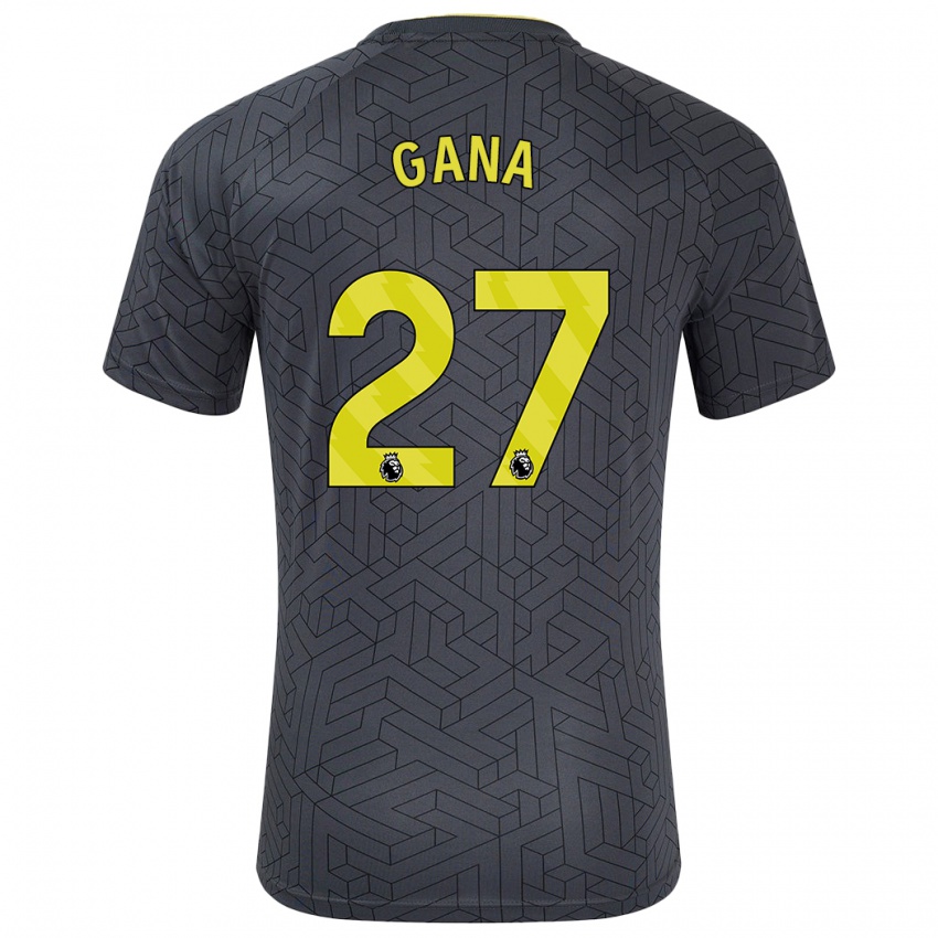 Niño Camiseta Idrissa Gueye #27 Negro Amarillo 2ª Equipación 2024/25 La Camisa Chile