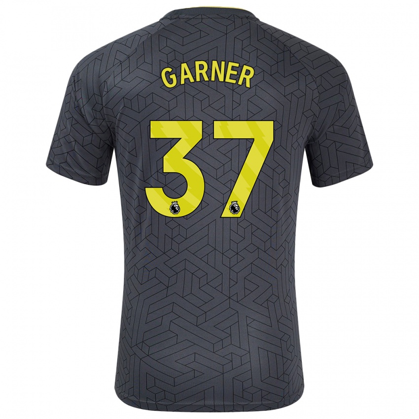 Niño Camiseta James Garner #37 Negro Amarillo 2ª Equipación 2024/25 La Camisa Chile