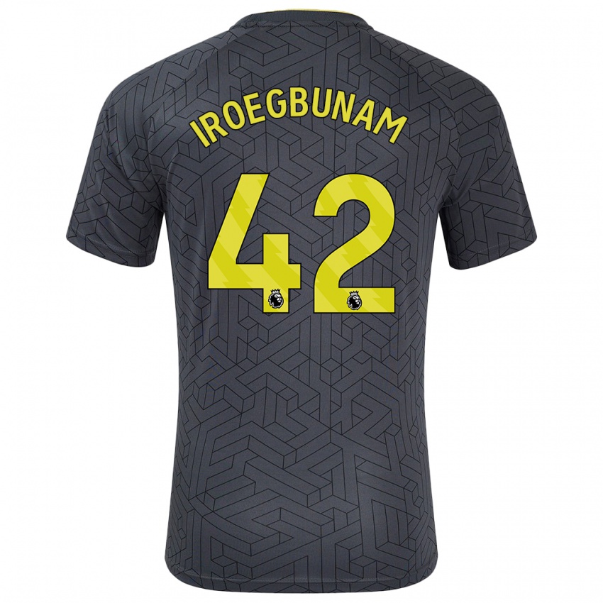 Niño Camiseta Tim Iroegbunam #42 Negro Amarillo 2ª Equipación 2024/25 La Camisa Chile