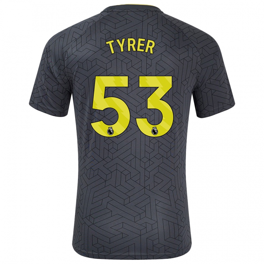 Niño Camiseta Harry Tyrer #53 Negro Amarillo 2ª Equipación 2024/25 La Camisa Chile