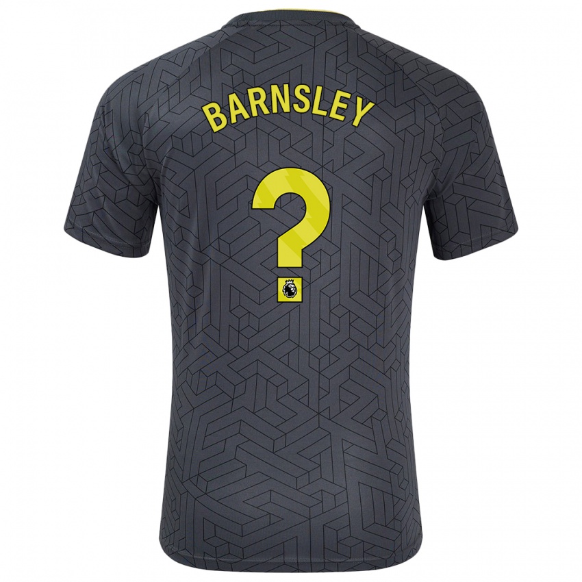 Niño Camiseta Fraser Barnsley #0 Negro Amarillo 2ª Equipación 2024/25 La Camisa Chile