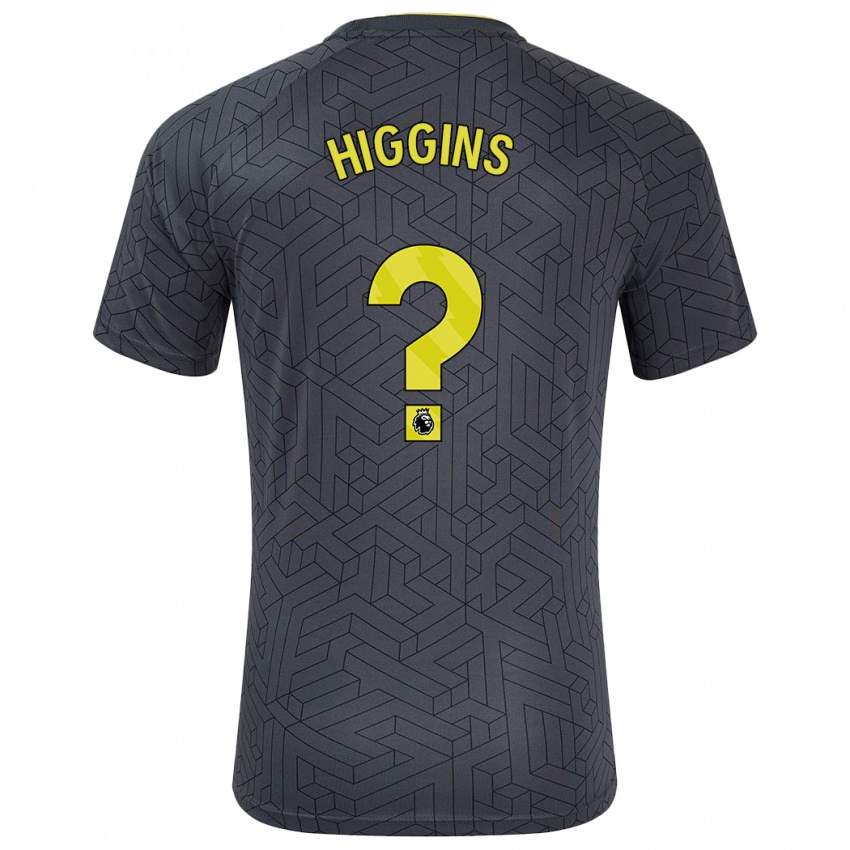 Niño Camiseta Liam Higgins #0 Negro Amarillo 2ª Equipación 2024/25 La Camisa Chile