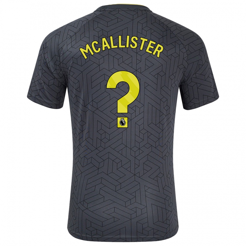 Niño Camiseta Sean Mcallister #0 Negro Amarillo 2ª Equipación 2024/25 La Camisa Chile