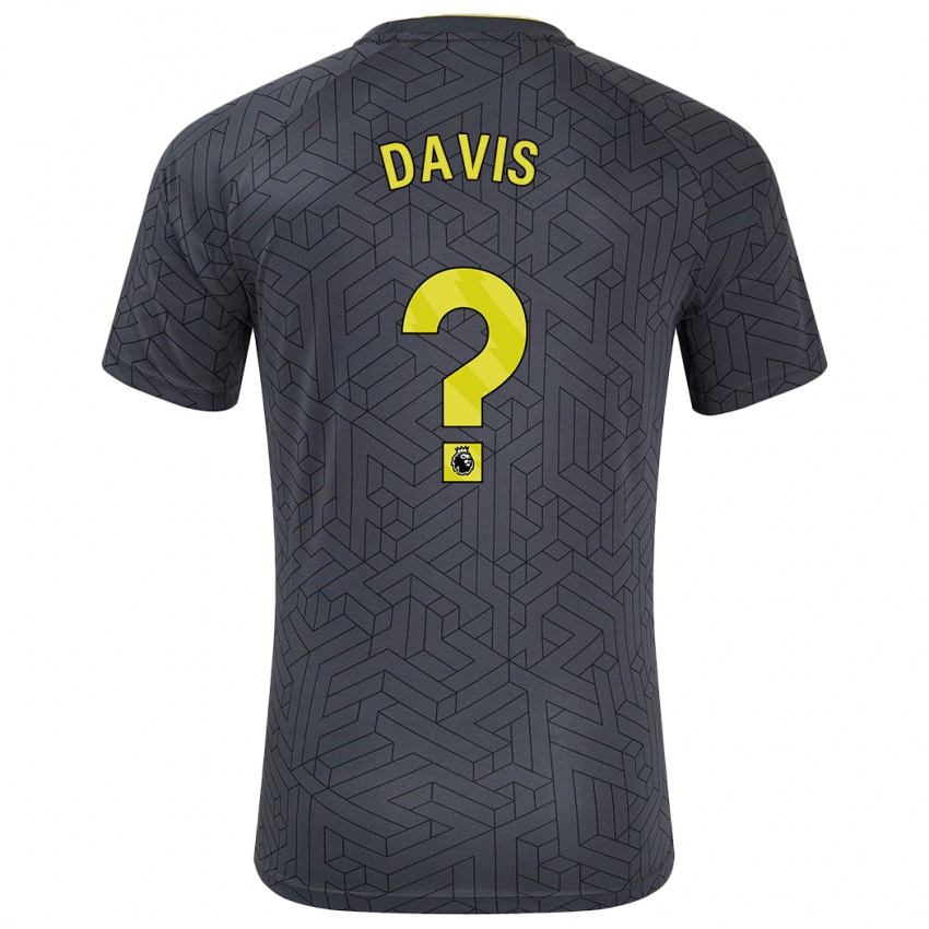 Niño Camiseta Luca Davis #0 Negro Amarillo 2ª Equipación 2024/25 La Camisa Chile