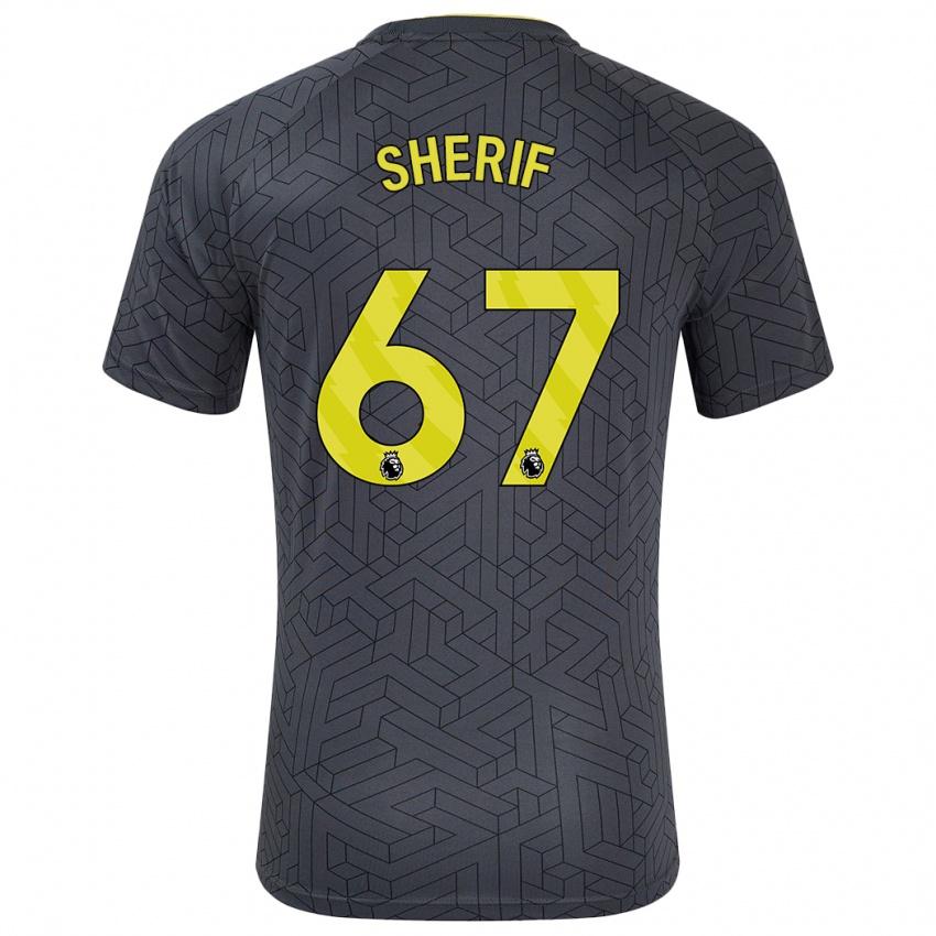 Niño Camiseta Martin Sherif #67 Negro Amarillo 2ª Equipación 2024/25 La Camisa Chile