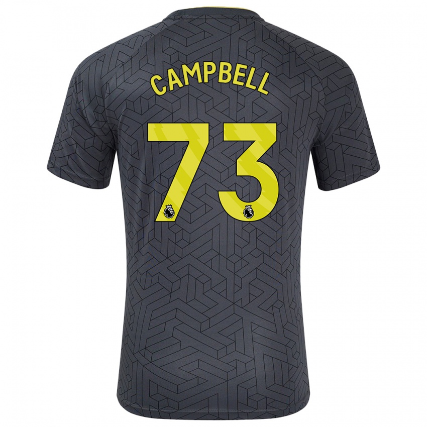 Niño Camiseta Elijah Campbell #73 Negro Amarillo 2ª Equipación 2024/25 La Camisa Chile