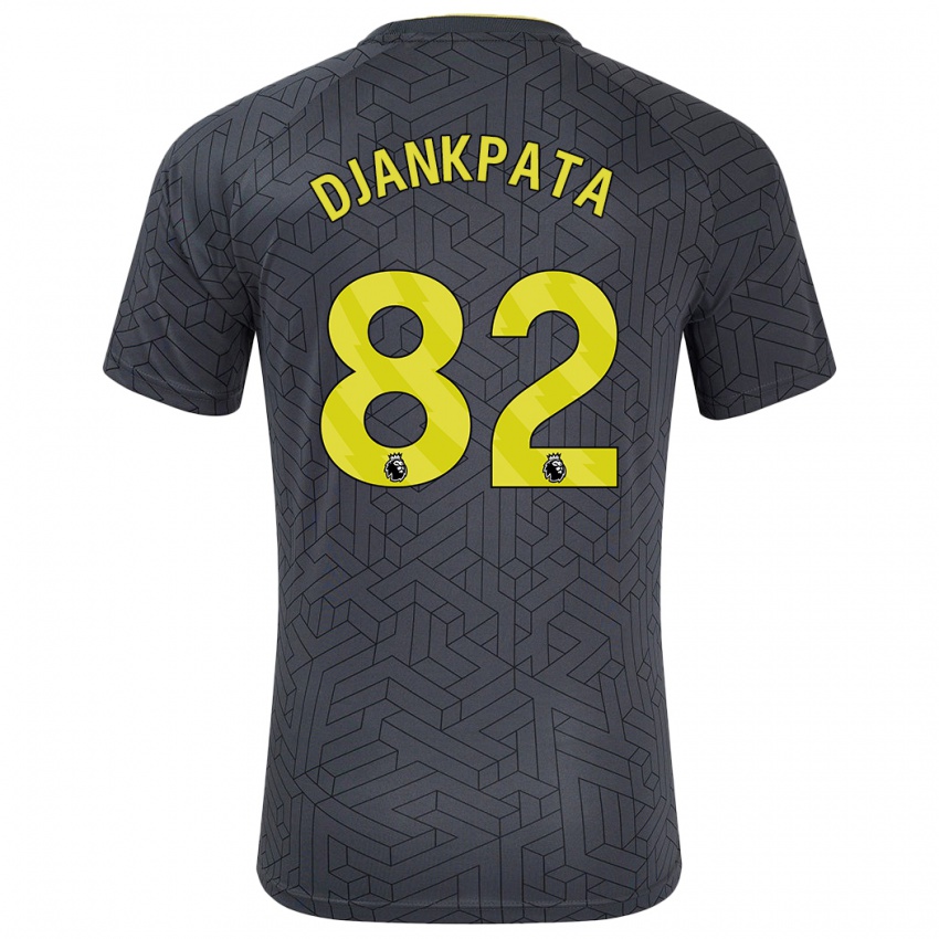 Niño Camiseta Halid Djankpata #82 Negro Amarillo 2ª Equipación 2024/25 La Camisa Chile