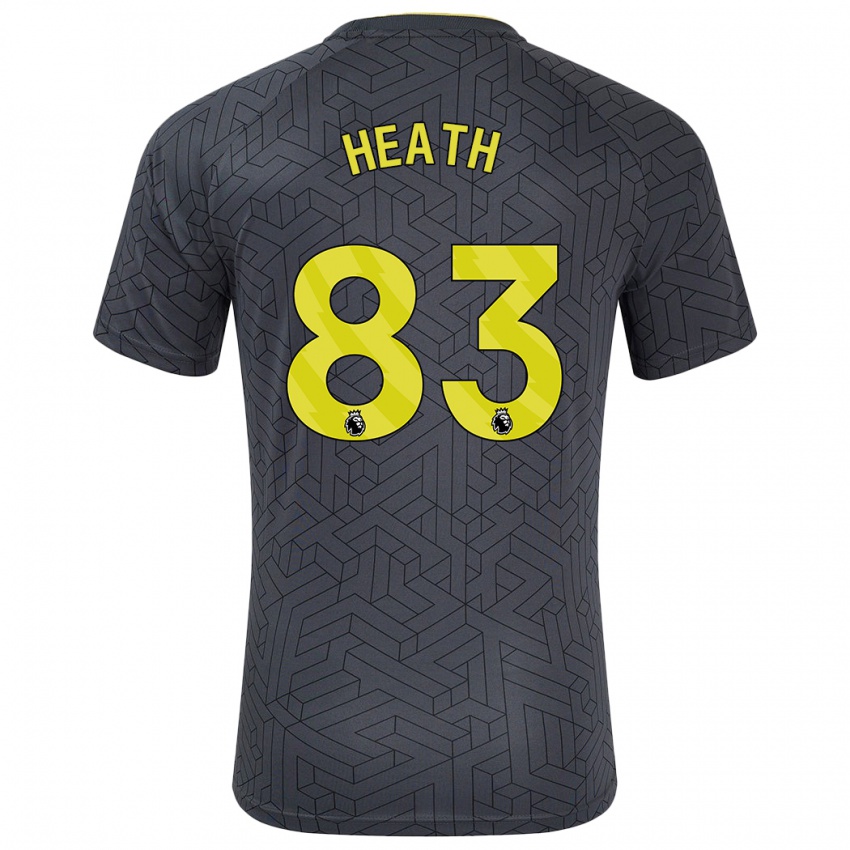 Niño Camiseta Isaac Heath #83 Negro Amarillo 2ª Equipación 2024/25 La Camisa Chile