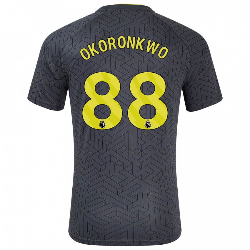 Niño Camiseta Francis Okoronkwo #88 Negro Amarillo 2ª Equipación 2024/25 La Camisa Chile