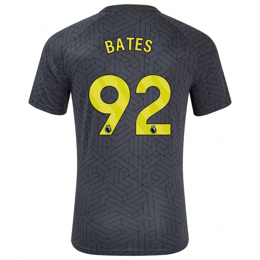 Niño Camiseta Callum Bates #92 Negro Amarillo 2ª Equipación 2024/25 La Camisa Chile