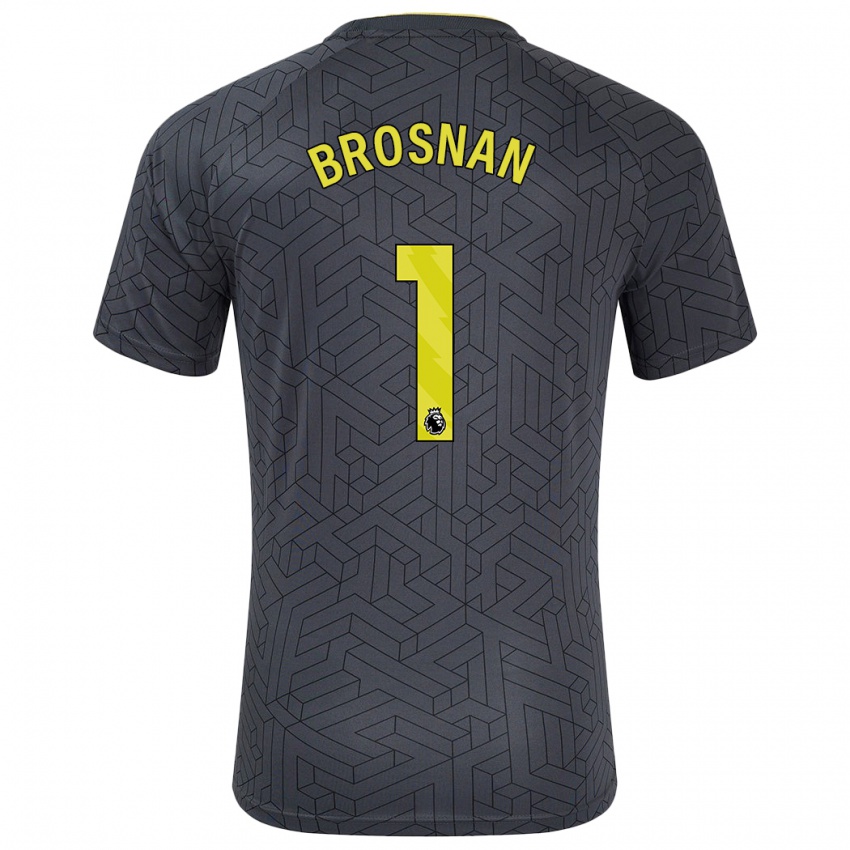 Niño Camiseta Courtney Brosnan #1 Negro Amarillo 2ª Equipación 2024/25 La Camisa Chile