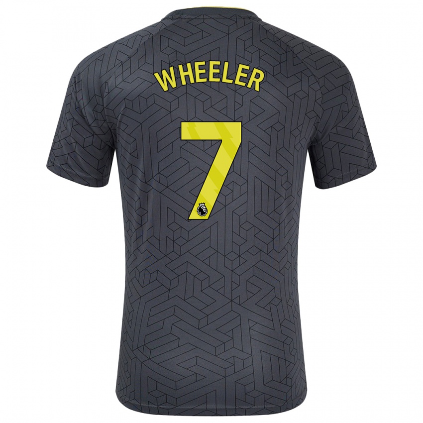 Niño Camiseta Clare Wheeler #7 Negro Amarillo 2ª Equipación 2024/25 La Camisa Chile