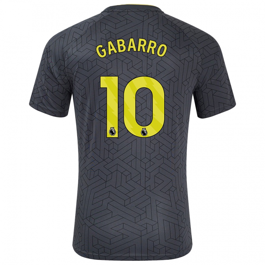 Niño Camiseta Inma Gabarro #10 Negro Amarillo 2ª Equipación 2024/25 La Camisa Chile